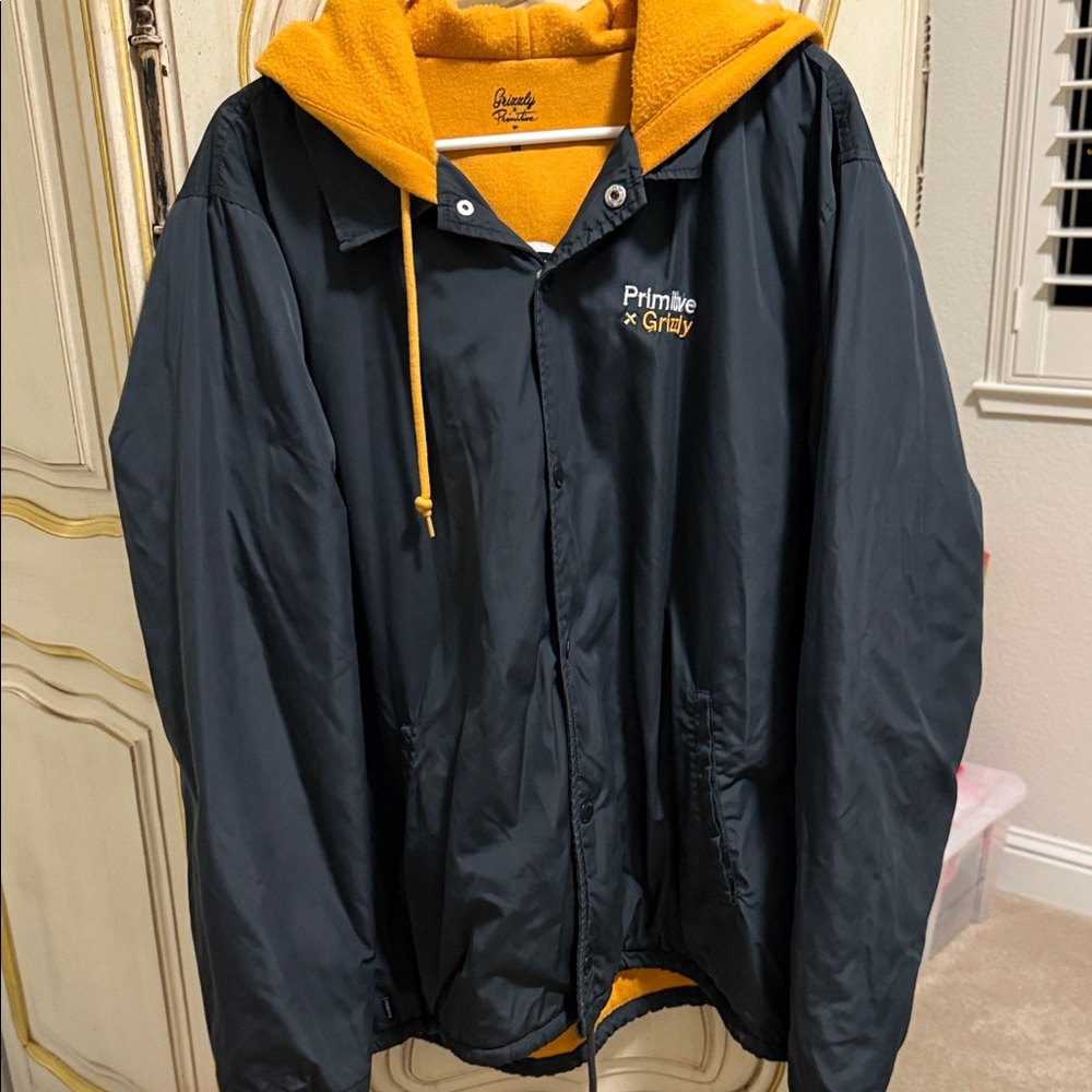 Grizzly Primate (zumiez) Black Jacket with Orange Lining - men’s